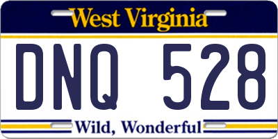 WV license plate DNQ528
