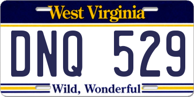 WV license plate DNQ529