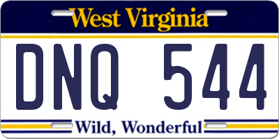 WV license plate DNQ544