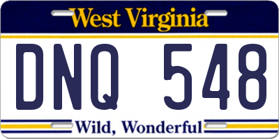 WV license plate DNQ548