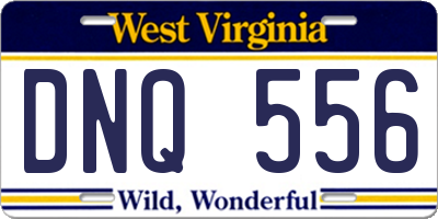WV license plate DNQ556