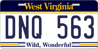 WV license plate DNQ563