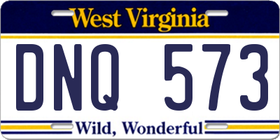 WV license plate DNQ573