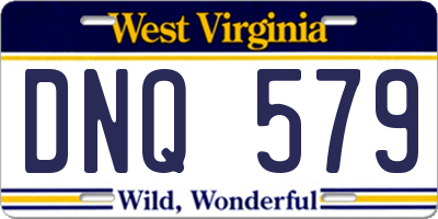 WV license plate DNQ579