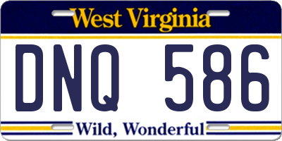WV license plate DNQ586