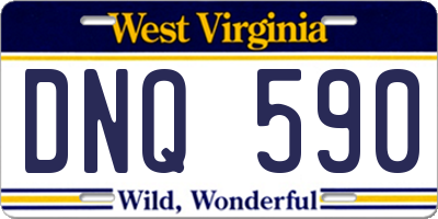 WV license plate DNQ590