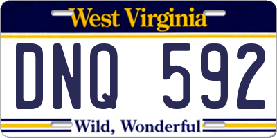 WV license plate DNQ592