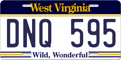 WV license plate DNQ595