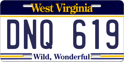 WV license plate DNQ619