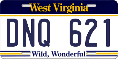 WV license plate DNQ621