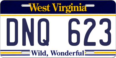 WV license plate DNQ623