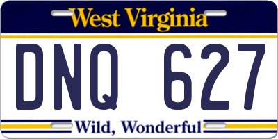 WV license plate DNQ627