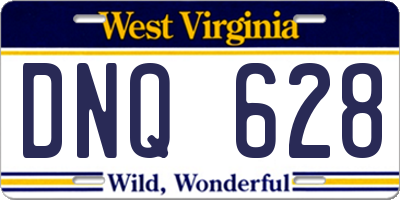 WV license plate DNQ628