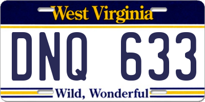 WV license plate DNQ633