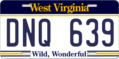 WV license plate DNQ639