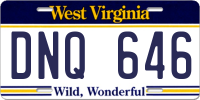 WV license plate DNQ646