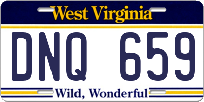 WV license plate DNQ659