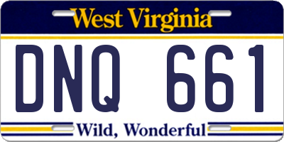WV license plate DNQ661