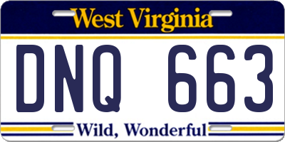 WV license plate DNQ663