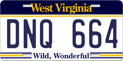 WV license plate DNQ664