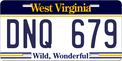 WV license plate DNQ679