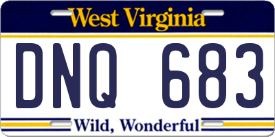 WV license plate DNQ683