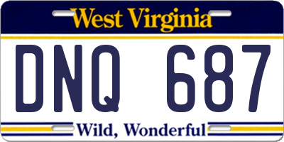 WV license plate DNQ687