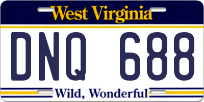 WV license plate DNQ688