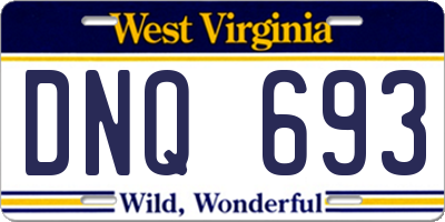 WV license plate DNQ693