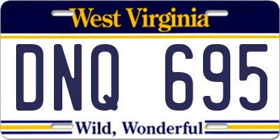 WV license plate DNQ695