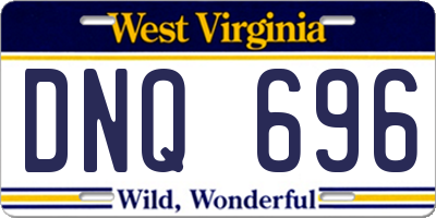 WV license plate DNQ696