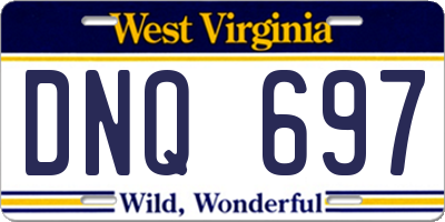 WV license plate DNQ697