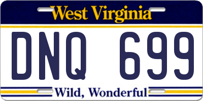 WV license plate DNQ699