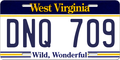 WV license plate DNQ709