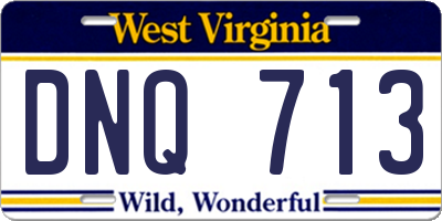 WV license plate DNQ713