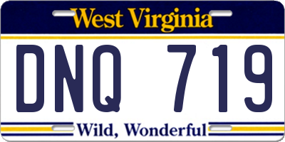 WV license plate DNQ719