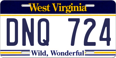 WV license plate DNQ724