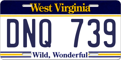 WV license plate DNQ739