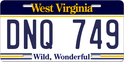 WV license plate DNQ749