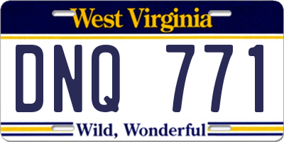 WV license plate DNQ771