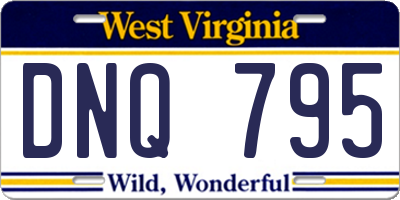 WV license plate DNQ795