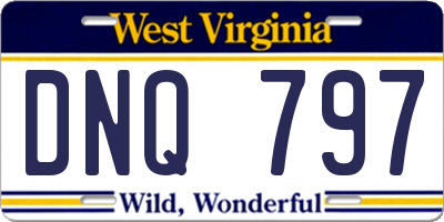 WV license plate DNQ797