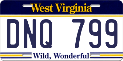 WV license plate DNQ799