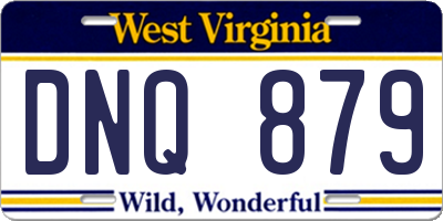 WV license plate DNQ879