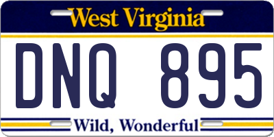 WV license plate DNQ895