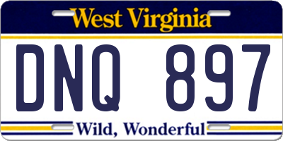 WV license plate DNQ897