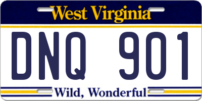 WV license plate DNQ901