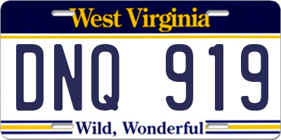 WV license plate DNQ919