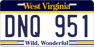 WV license plate DNQ951