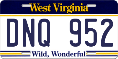 WV license plate DNQ952